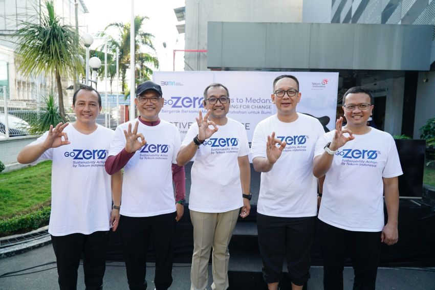 Telkom Gelar Aksi Jalan Santai Sambil Pilah Sampah Plastik GoZero% Goes to Medan