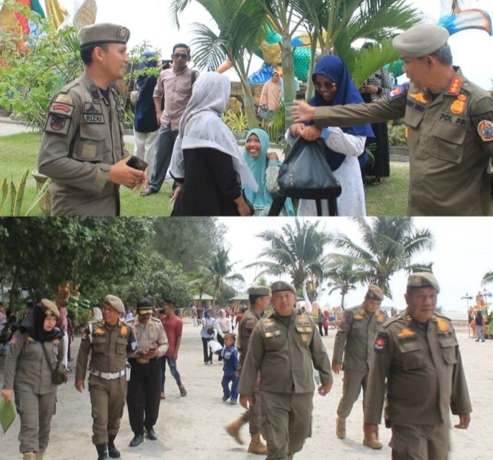 Satpol PP Provsu Laksanakan Patroli Di Sejumlah Destinasi Wisata Saat Libur Lebaran