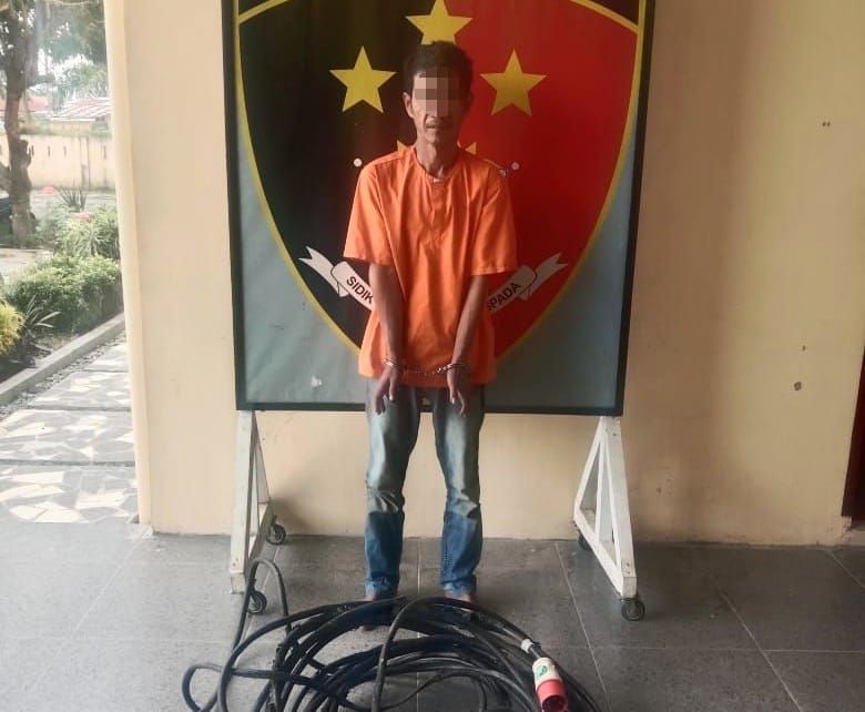 Polisi Tangkap Seorang Nelayan Warga Kuala Tanjung Saat Bawa Kabel Curian