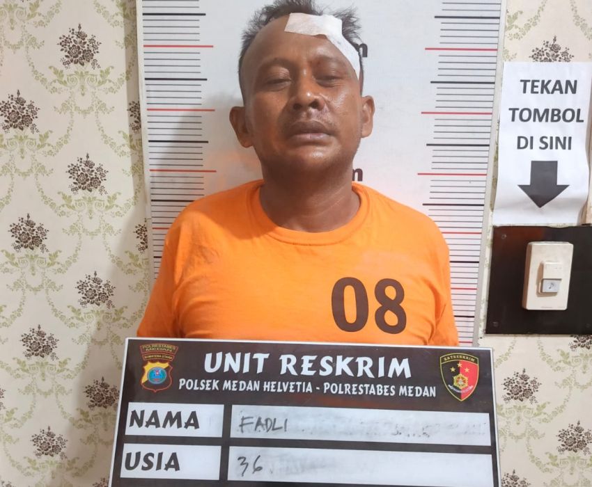 Tampang Pria di Medan Usai Dibantai Massa karena Kepergok Curi Motor Milik Warga Saat Berolahraga