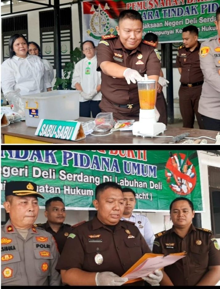 Cabjari Labuhan Deli Gelar Pemusnahan Barang Bukti