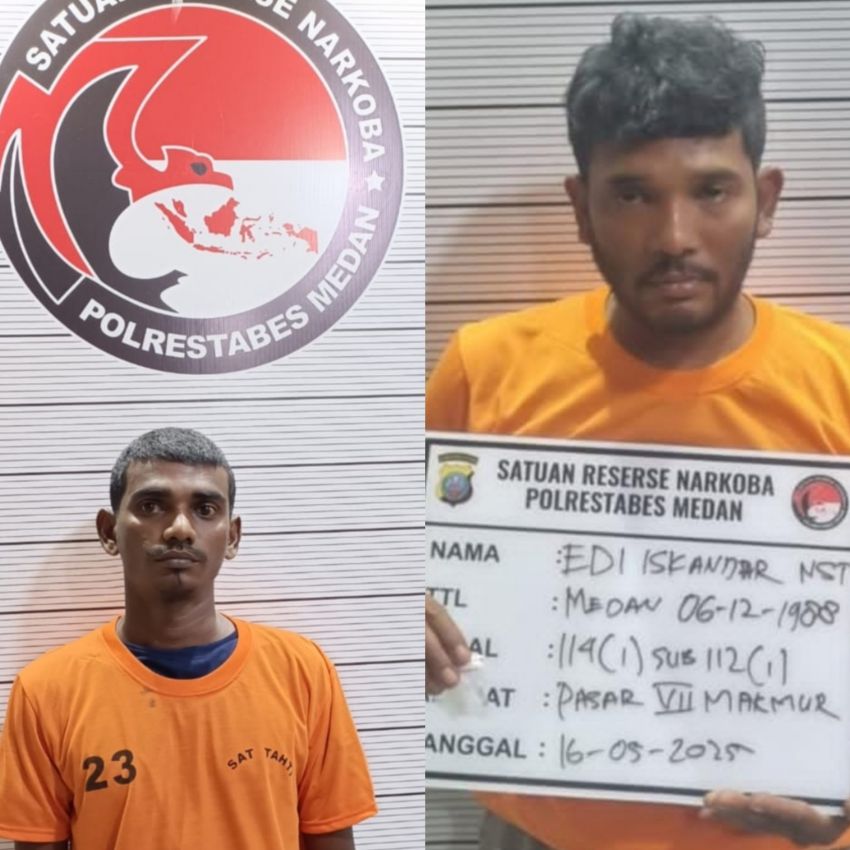 Lagi, Polrestabes Medan Tangkap Dua Pengedar, Sabu Siap Jual dan Bong Ikut Disita