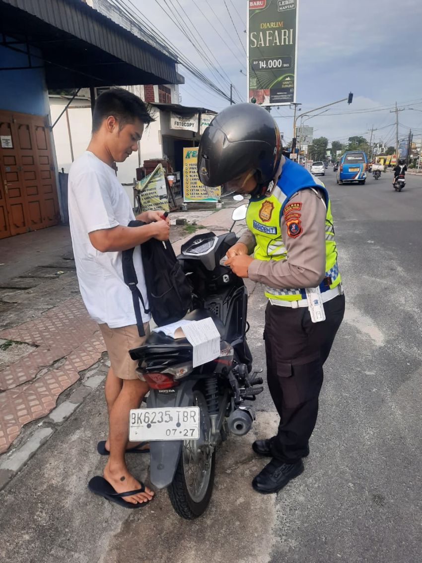 Pelanggaran Kasat Mata, 5 Unit Sepeda Motor Ditindak Sat Lantas Polres Pematangsiantar Sesuai SOP
