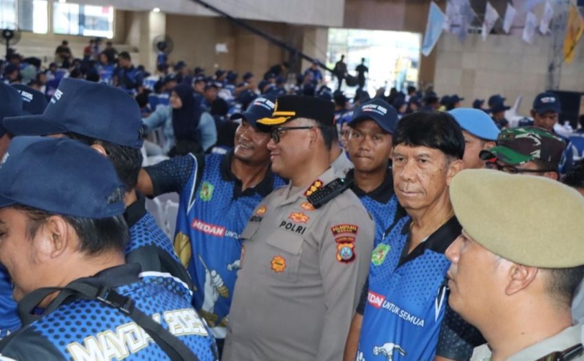 Petugas Gabungan Jaga 8 Titik Kumpul Massa Buruh saat May Day di Medan