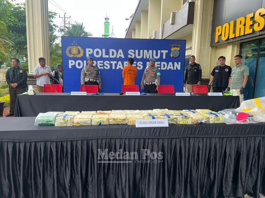 Sempat Dikejar Hingga Pelaku Terjatuh, Polrestabes Medan Tangkap Kurir 22 Kg Sabu