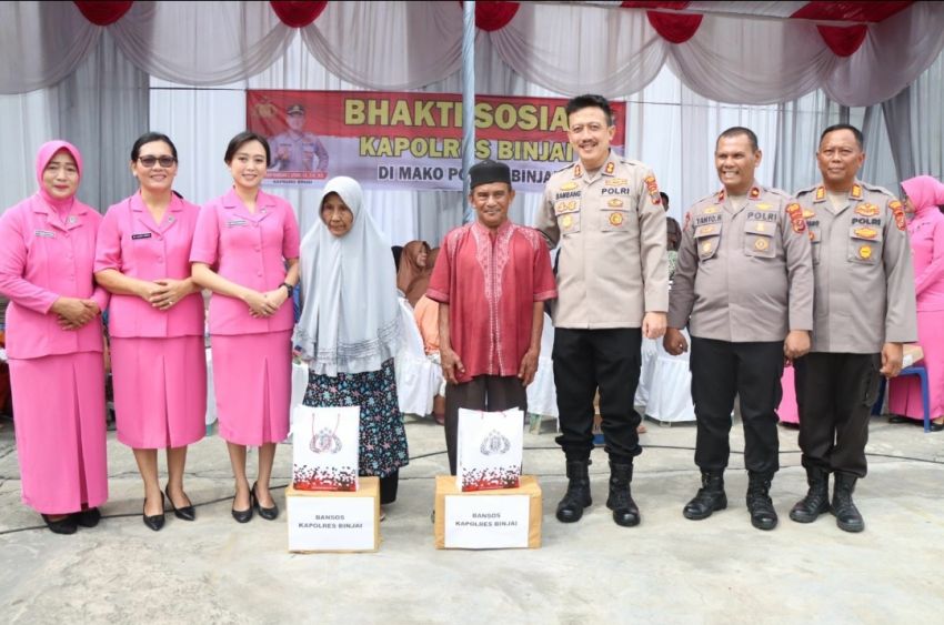 Kunker Ke Polsek Jajaran Kapolres Binjai Berikan Bantuan Kepada Masyarakat
