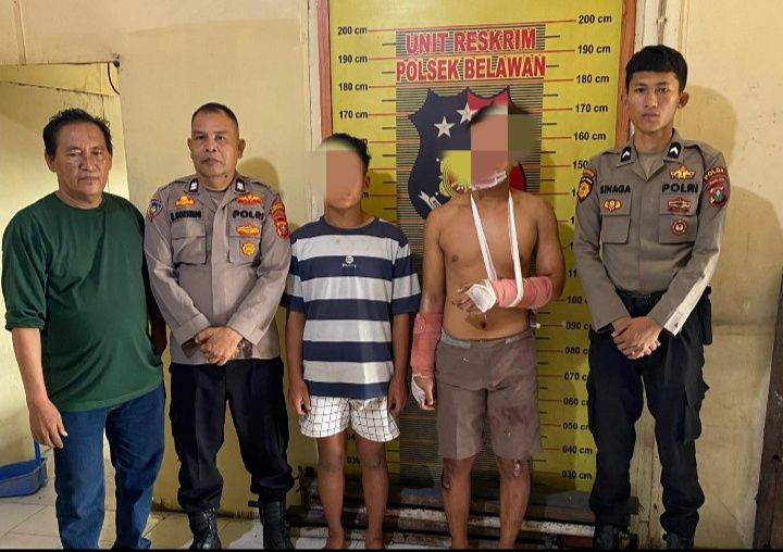 Dua Pelaku Jambret Dihakimi Massa Diamankan Polsek Belawan