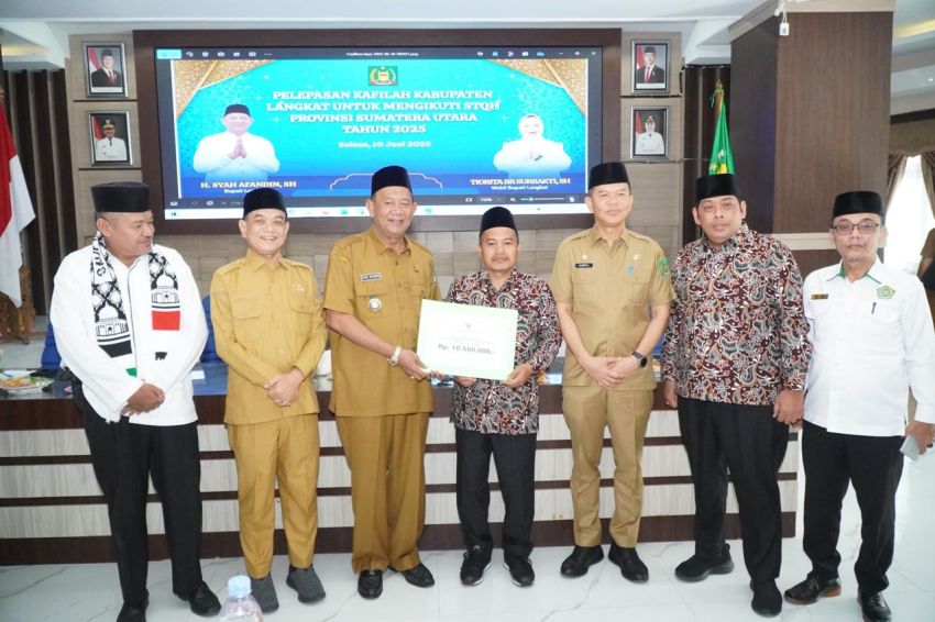 Bupati Langkat Syah Afandin Lepas 14 Kafilah STQH: Jadikan Al-Qur'an Sebagai Nafas Kehidupan