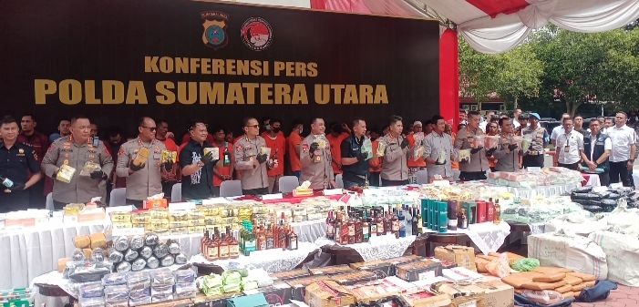Polda Sumut Tangkap 3.051 Tersangka dan Sita 665 Kg Sabu Selamat Tahun 2025
