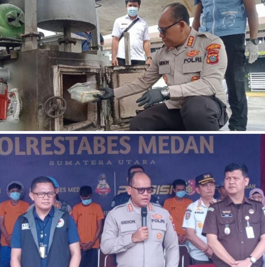Polrestabes Medan Musnahkan 22 Kg Sabu : Perlu Kerjasama untuk Berantas Narkoba