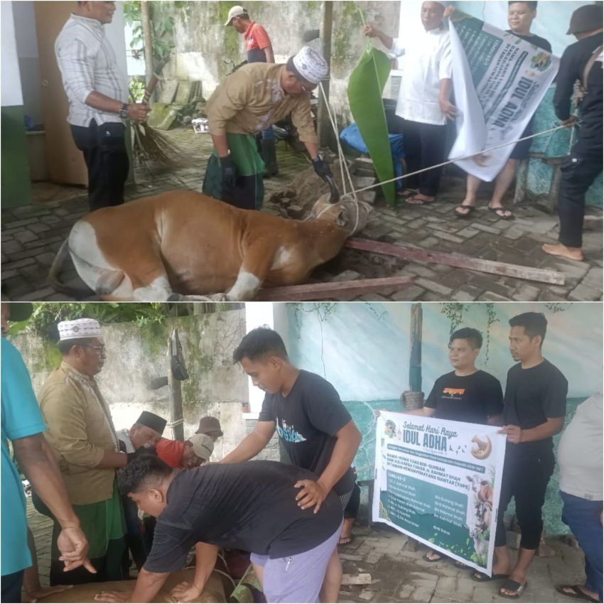 Keluarga Besar DR Rahmat Shah Sembelih Dua Ekor Hewan Qurban di Siantar ZOO