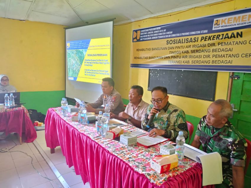 Polsek dan Koramil Tanjung Beringin Hadiri Sosialisasi Proyek Rehabilitasi Irigasi, Dukung Ketahanan Pangan