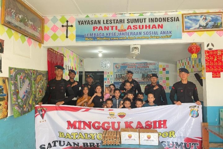 Brimob Polda Sumut Hadirkan Kasih di Tengah Masyarakat, Bakti Sosial “Peduli Sesama” Warnai Minggu Penuh Harapan