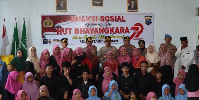 Jelang HUT Bhayangkara ke 79, Polrestabes Medan Aksi Peduli dan Berbagi di PA Aisyiyah
