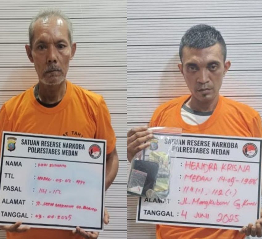 Dua Pria Gagal Edarkan Sabu di Mangkubumi dan Sunggal Diringkus