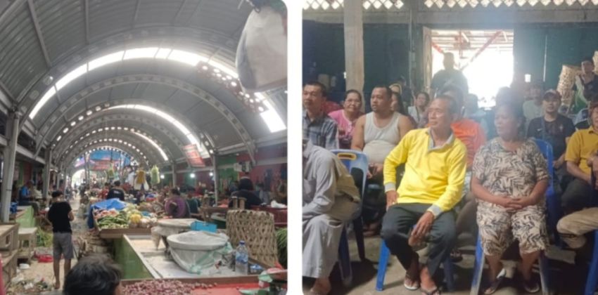 Ratusan Pedagang Pasar Akik Tagih Janji PUD Pasar : Segera Bangun Pembatas Antar Pedagang