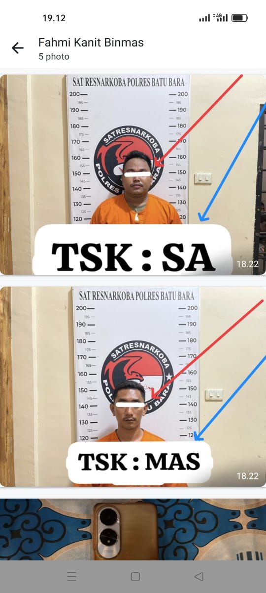 Satres Narkoba Polres Batu Bara Berhasil Menangkap 2 Pria Kurir Sabu, 1 Kg BB Disita