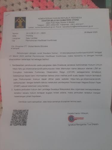 Ketua CIFOR Robi Haris Disorot, Legalitas LSM-nya Turut Disoal