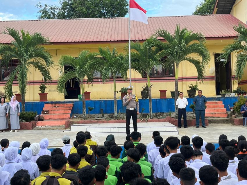 Polres Labusel Lakukan Pencegahan Dini Bahaya dan Keselamatan Berlalu Lintas ke Sekolah