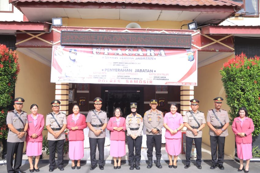Kapolres Samosir AKBP Rina Frillya Sertijab Pejabat Utama, Kompol Eduar Menjabat Kabag Ops