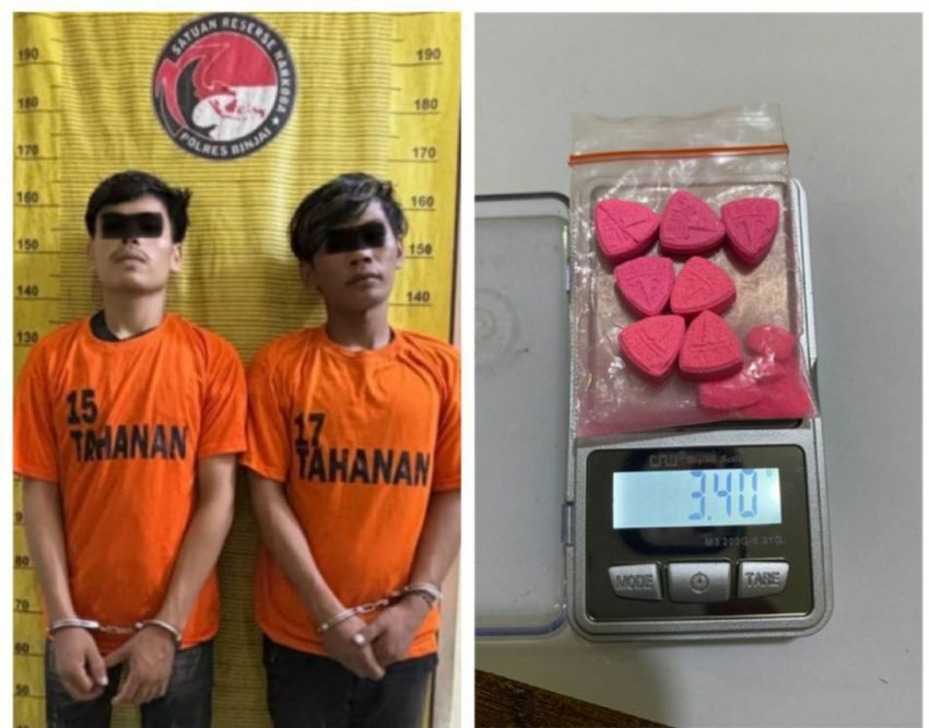 Tabrakkan Sepeda Motor Kearah Petugas, Akhirnya Dua Orang Pria Di Gelandang Polres Binjai