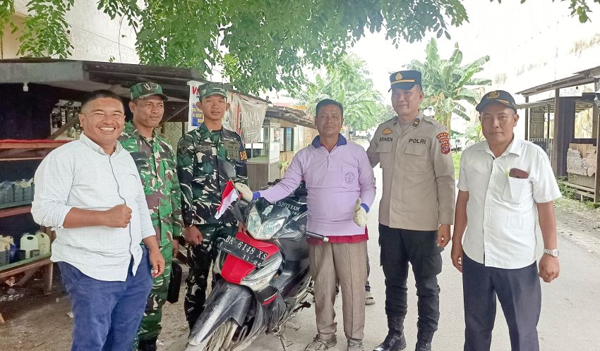 Sinergi TNI-POLRI Kibarkan Merah Putih Perkuat Nasionalisme di Tanjung Beringin Sergai