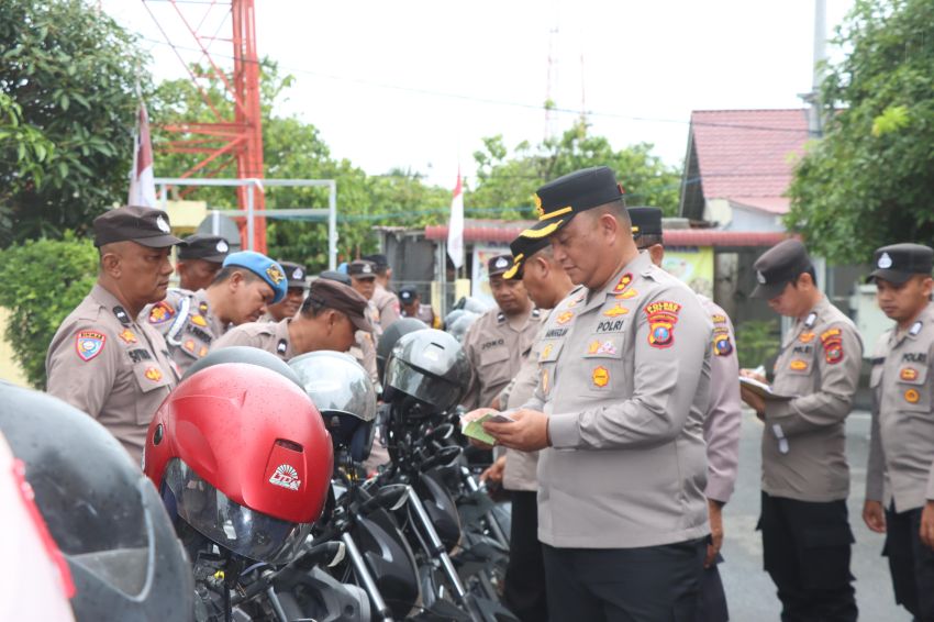 Kapolres Batu Bara Periksa Kenderaan Dinas Personil