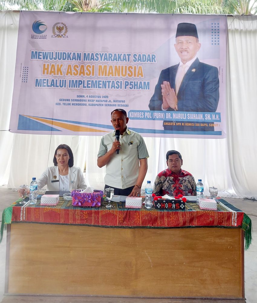 Ratusan Warga Sergai Antusias Ikuti Sosialisasi Sadar HAM Implementasi P5HAM Dari Anggota DPR RI Komisi XIII Dr Maruli Siahaan SH.MH