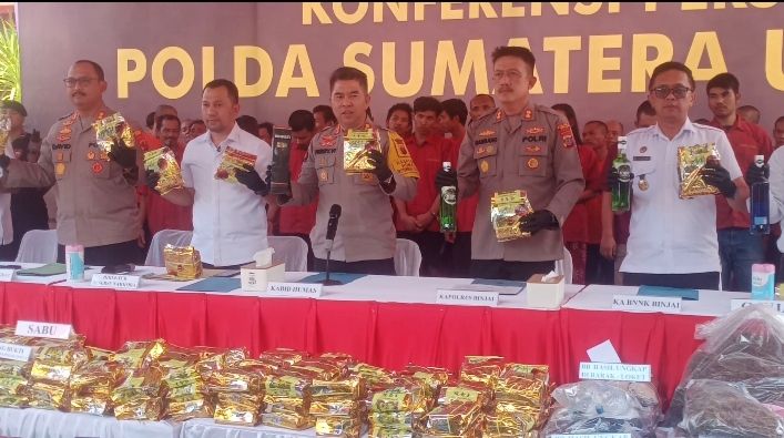 206 Kg Sabu dan Puluhan Ribu Ekstasi Diamankan Dari Binjai dan Langkat, Modus COD dan Peralatan Anak-Anak