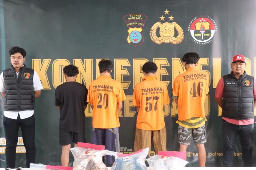 Tragedi Pembunuhan Nelayan di Tanjung Tiram, Empat Remaja Pelaku Ditangkap Polres Batu Bara