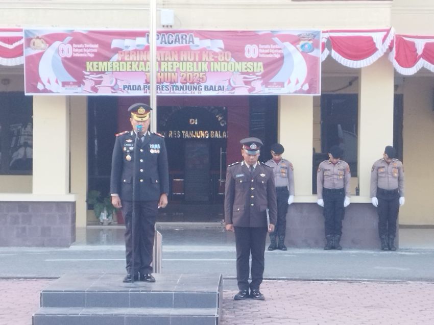 Polres Tanjungbalai Gelar Upacara Detik Detik Proklamasi HUT Ke-80 Kemerdekaan RI