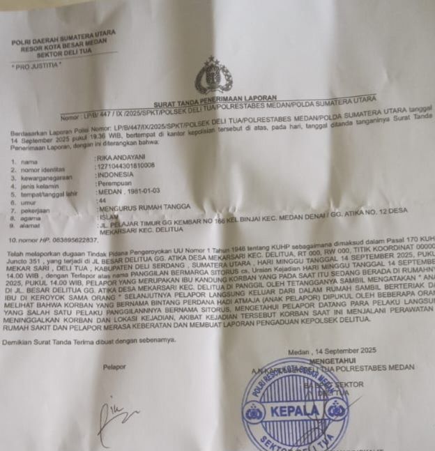Bintang Muntah-muntah Dikeroyok Oknum Polisi Pecatan : Buat Laporan ke Polsek Delitua