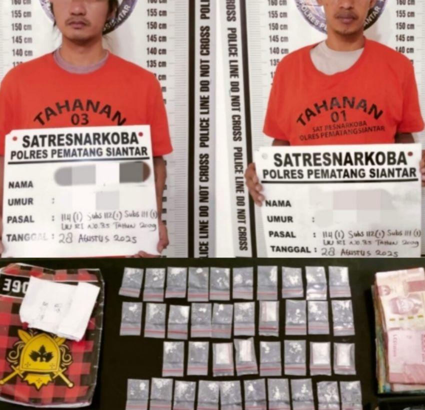 Satres Narkoba Polres Siantar Tangkap Dua Bandar, Bb 68 Paket Sabu