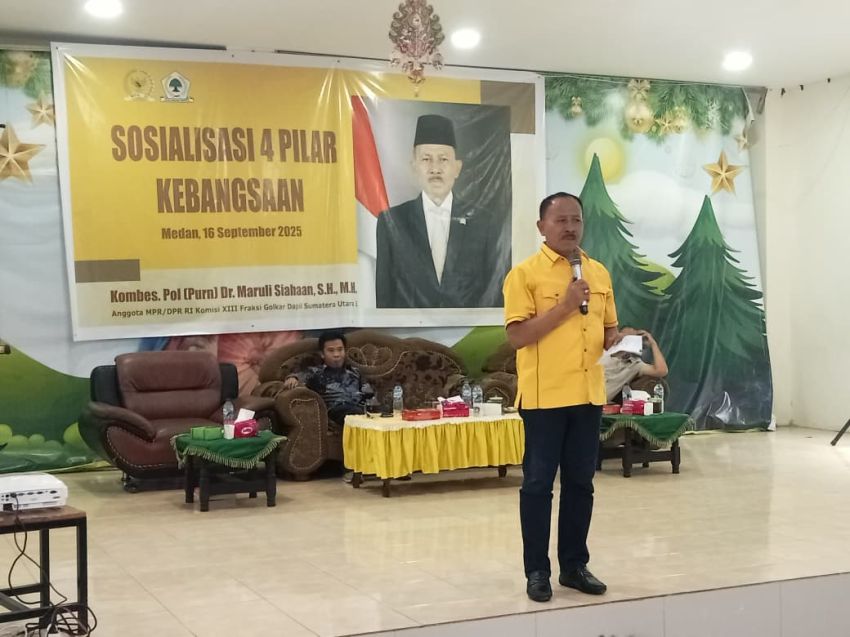 Anggota MPR/DPR RI Kombes Pol (Purn) Dr Maruli Siahaan SH MH Sosialisasi 4 Pilar Kebangsaan di Medan Denai