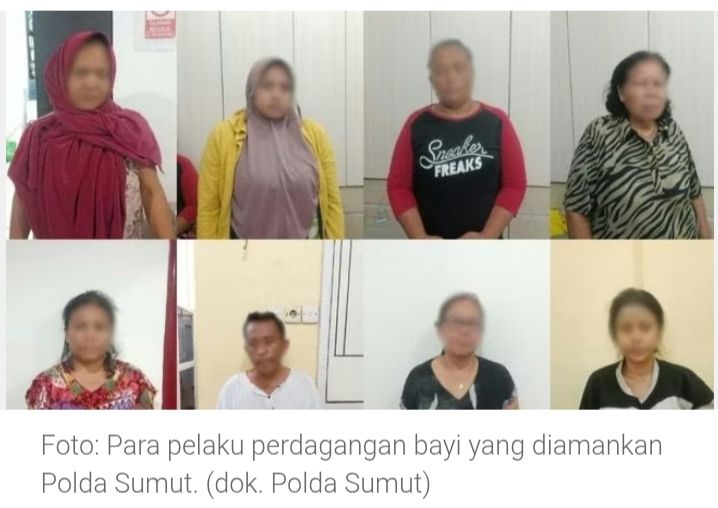 Polda Sumut Ungkap Sindikat Perdagangan Bayi Antar Propinsi, 8 Tersangka Diamankan