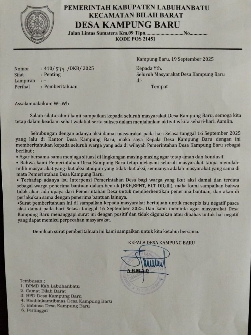 Warga Ikut Demo di Ancam PKH Dihentikan?, Kades Ahmad: Tidak Ada Itu, Saya Jamin