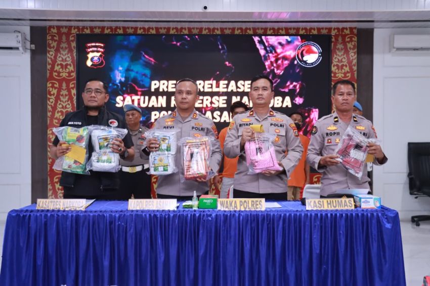 Polres Asahan Gagalkan Penyelundupan 18 Kg Sabu, 7.000 Butir Ekstasi, dan 3.000 Butir Happy Five di Perairan Tanjung Balai