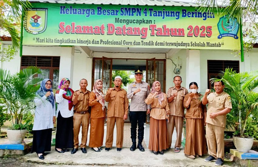 Jadi Irup di SMPN 4 Tanjung Beringin, Ipda Brimen Sihotang: Tumbuhkan Kepedulian dan Prestasi