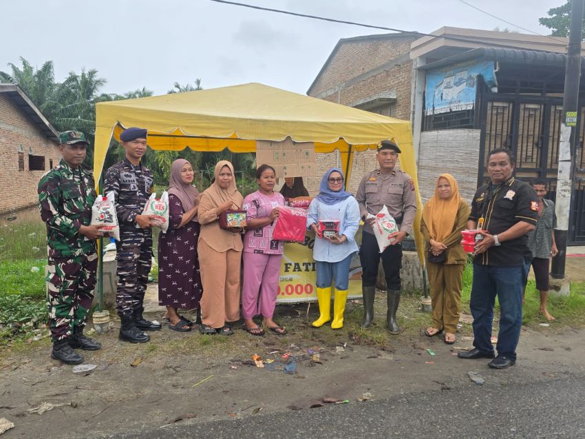Sinergi TNI–Polri, Pemerintah dan Masyarakat Peduli Korban Banjir di Bedagai