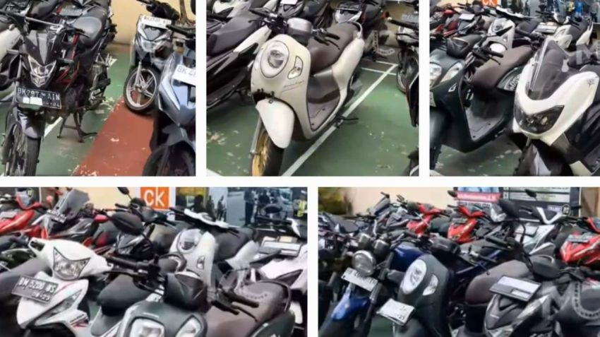 Polsek Medan Timur "Gempur" Rumah Penyimpanan Motor Gadaian : 41 Unit Disita