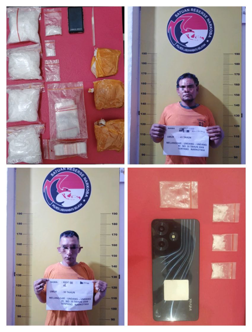 Polres Labusel Ungkap 2 Jaringan Pengedar 408 Gram Sabu