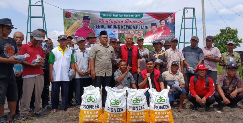 Reses Wakil Ketua DPRD Sumut, Sutarto Bantu Bibit Jagung Kepada Petani