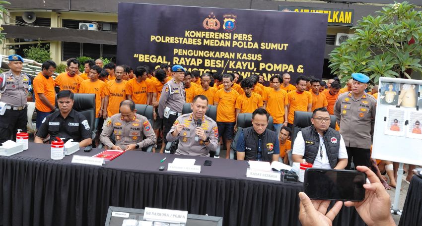 Polrestabes Medan Komit Sikat Begal, Rayap Besi dan Pompa : Tempo 15 Hari, Ungkap 103 Kasus dengan 147 Tersangka