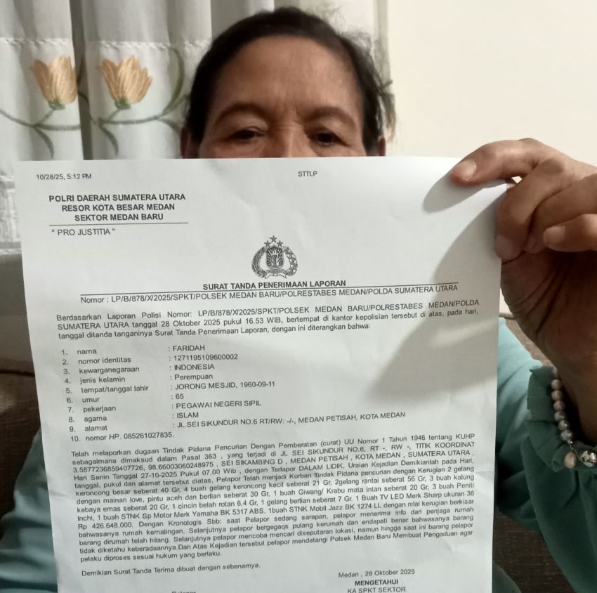 Rumah Faridah Disantroni Maling, Emas 200 Gram Digasak, Ijazah Anak Dikoyak Pelaku