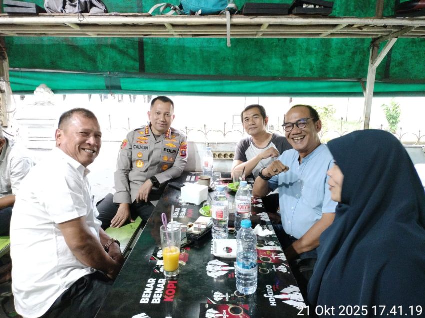 Kapolrestabes Medan Bertandang ke Warkop Jurnalis, Tindak Tegas Begal  Pasangan CCTV dan Penerangan Minimalisir Kejahatan Jalanan