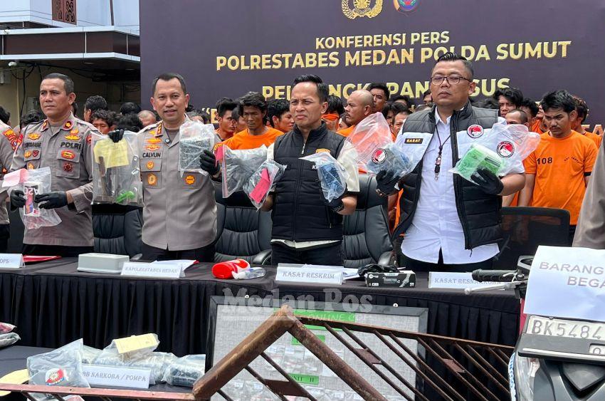 Tempo 8 Hari, Polrestabes Medan Tangkap 87 Pelaku Kejahatan dari 61 Kasus