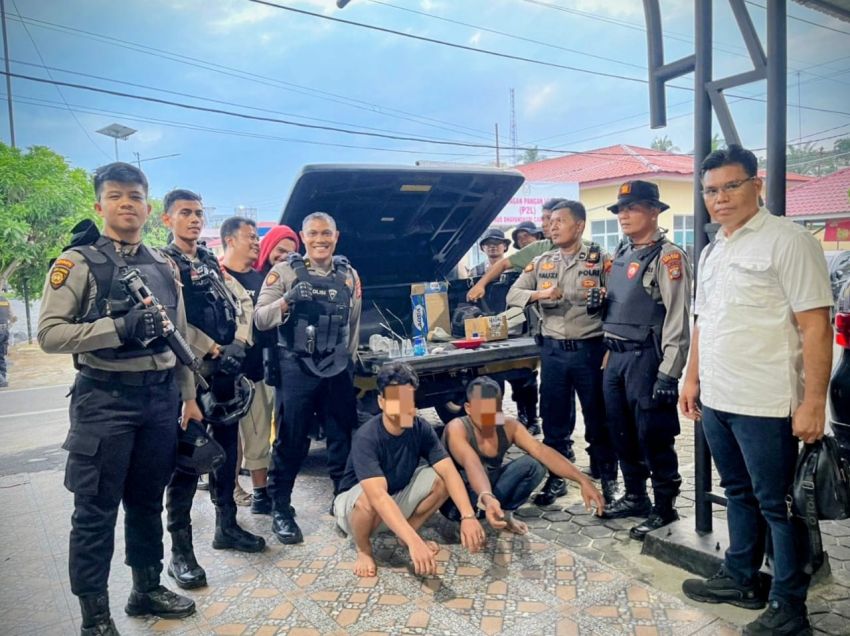 Razia Kampung Narkoba, di Tanjung Tiram,  Polres Batu Bara Amankan 2 Terduga Pelaku dan 4 Plastik Klip Sabu