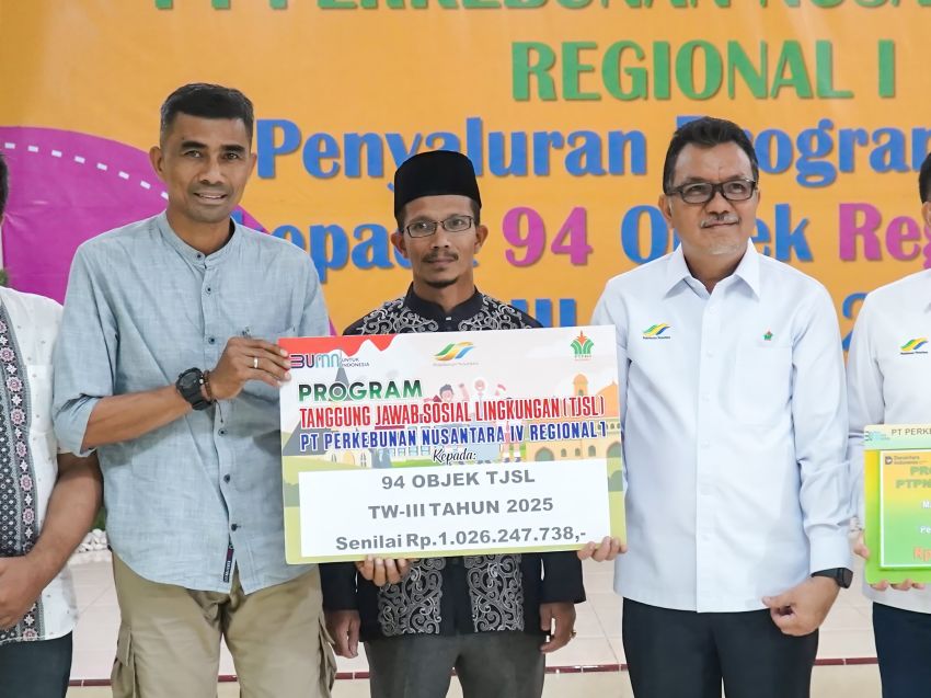 PTPN IV Regional I Tegaskan Komitmen Sosial: Rp1 Miliar Dana TJSL Triwulan III 2025,