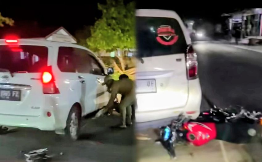 Diduga Lagi Balapan dan Tabrak Toyota Veloz, Pengendara Motor Dilarikan ke Rumah Sakit
