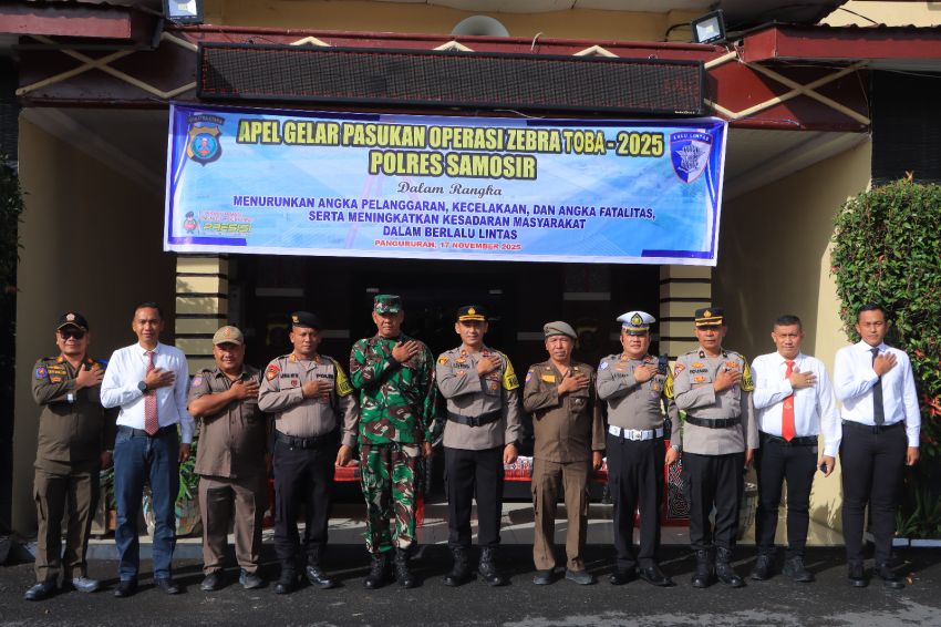 Wakapolres Samosir Kompol Briston AM Napitupulu Pimpin Gelar Apel Pasukan Operasi Zebra Toba 2025